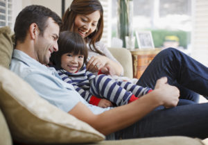 Happy family with smiling faces