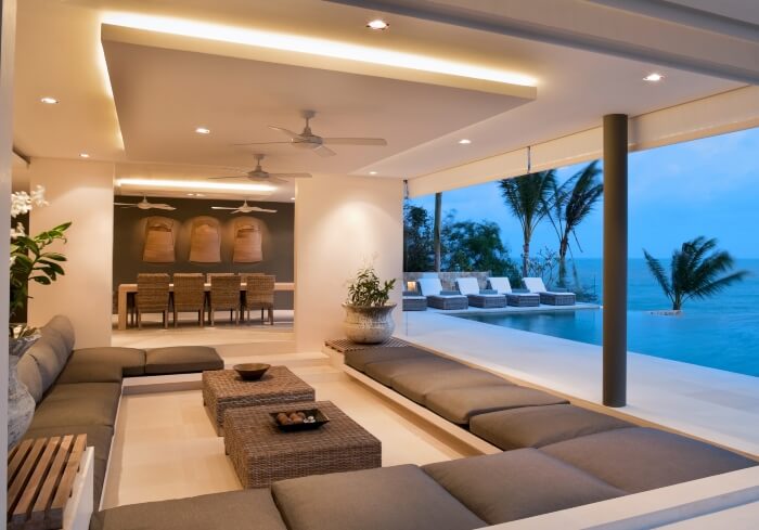 Beautiful House with outdoor ceiling Fans