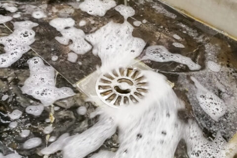 water running in a smelly drain