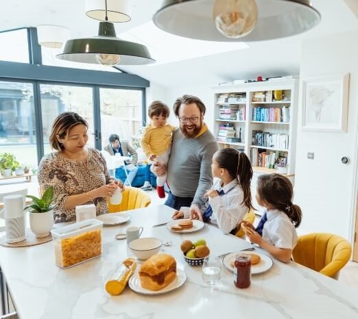 A family in Provo and Orem, UT, enjoying the meal after installing the generator in their house.
