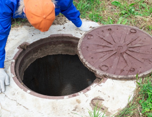 A professional team member of Triple T checking the septic tank in Provo and Orem, UT.
